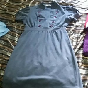 Gray puff sleeve dress